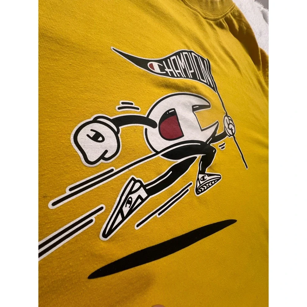 Champion Authentic Athleticwear Graphic T-Shirt Yellow Running Logo‎ 2XL - Picture 5 of 7